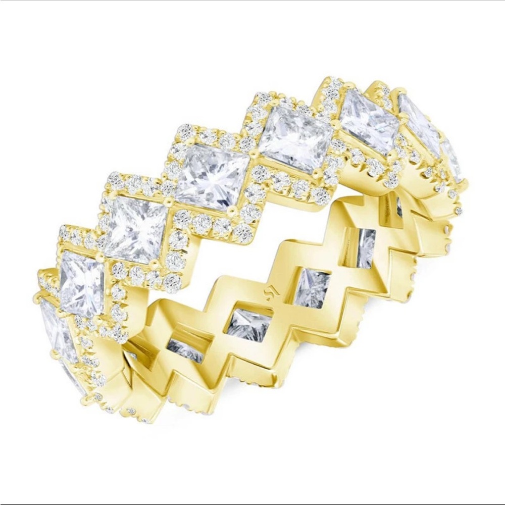 Elegant Gold and rhinestone eternity Women's Ring